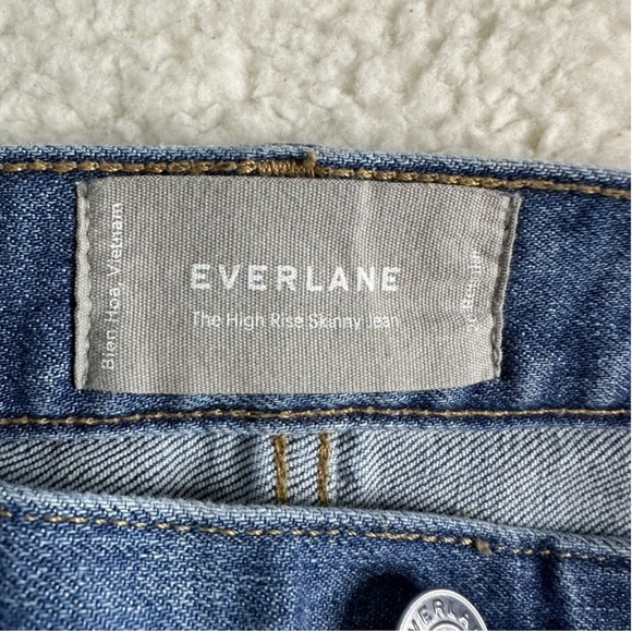 Everlane The High Rise Skinny Jeans Mid Blue Size 26 - Picture 10 of 11